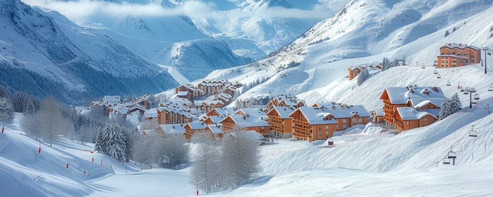 view of the Les Deux Alpes ski resort