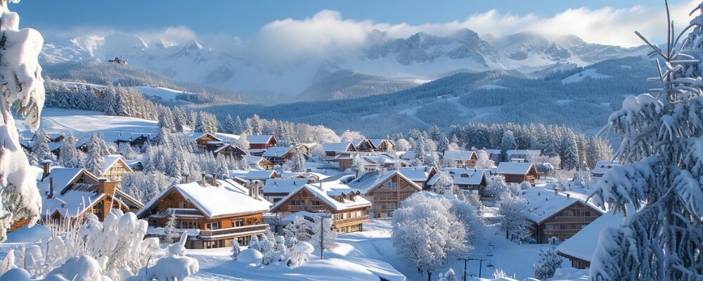 view of the Megève Alpes ski resort