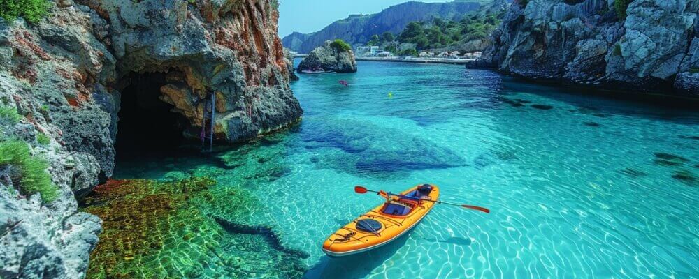 Embarking on exhilarating water sports in Crete's crystal-clear waters